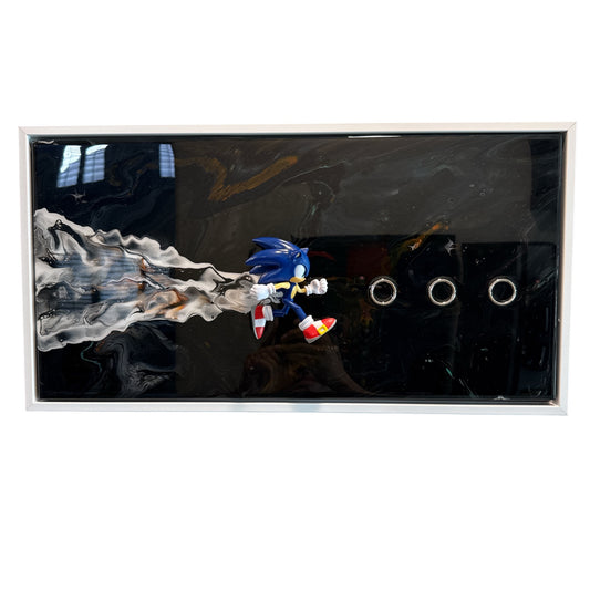 Sonic Cosmic Galaxy Resin Wall Art 20x10 Framed