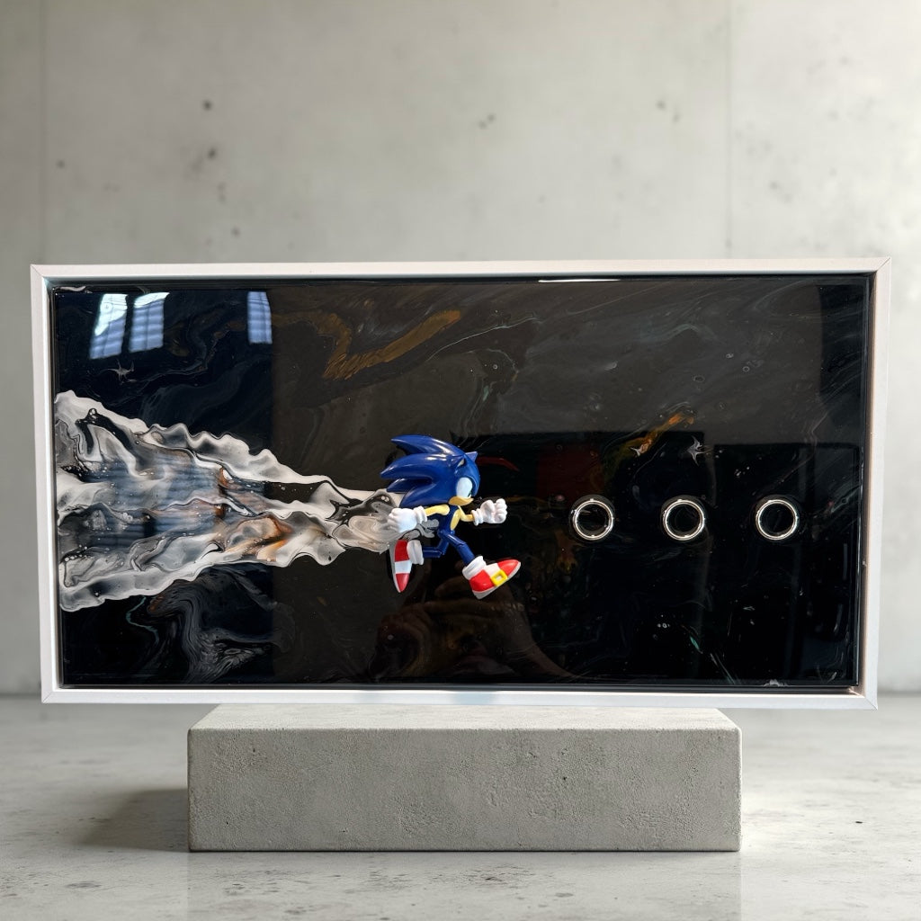 Sonic Cosmic Galaxy Resin Wall Art 20x10 Framed