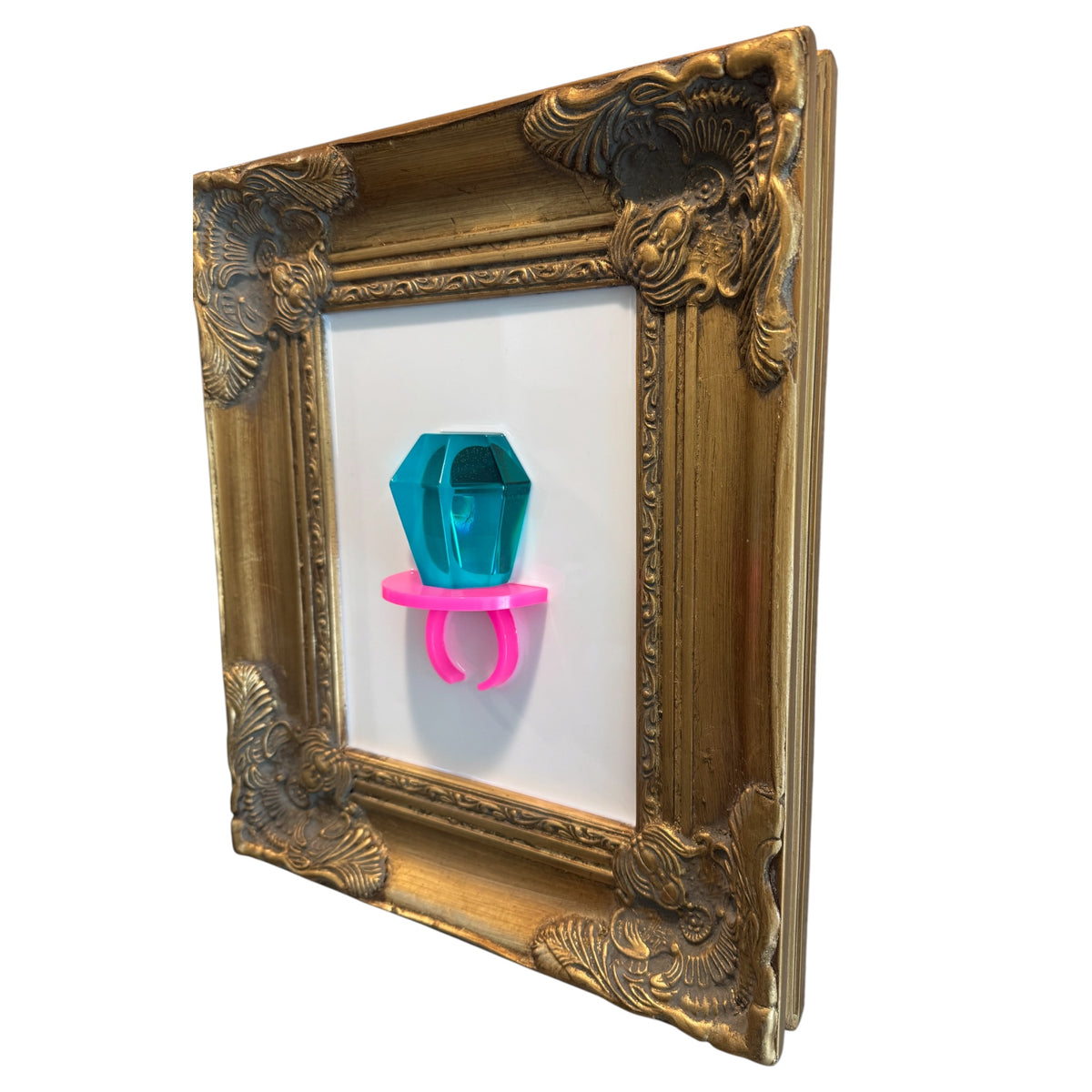 Luxury Ring Pop Resin Wall Art One-of-One Antique Frame