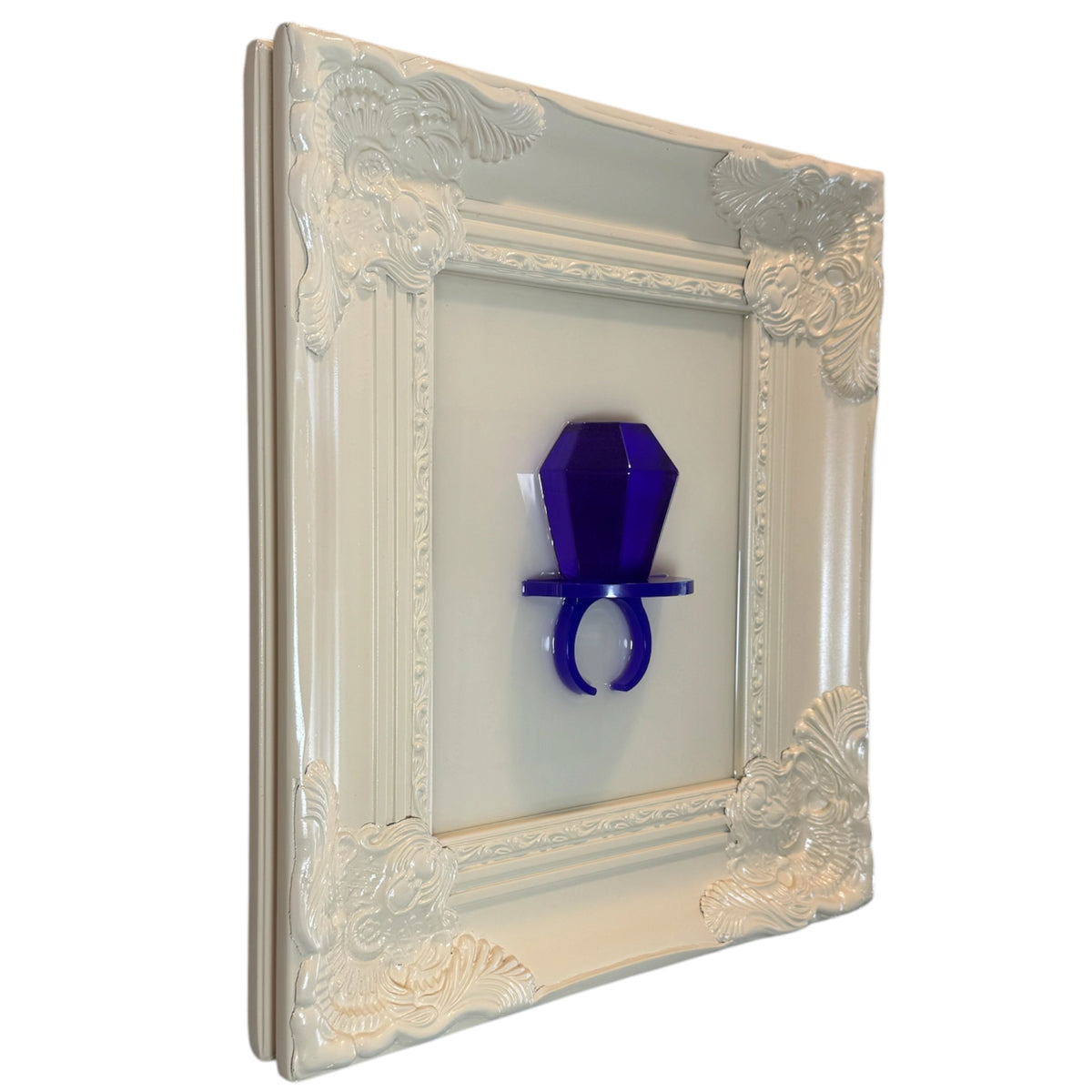 Luxury Jumbo Purple Ring Pop Resin Wall Art One-of-One Antique Frame