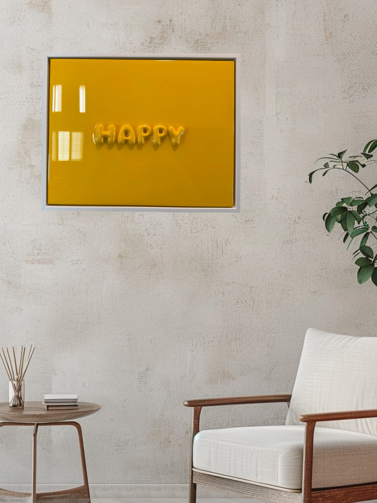 HUE: HAPPY 18" × 12" Resin Wall Artwork