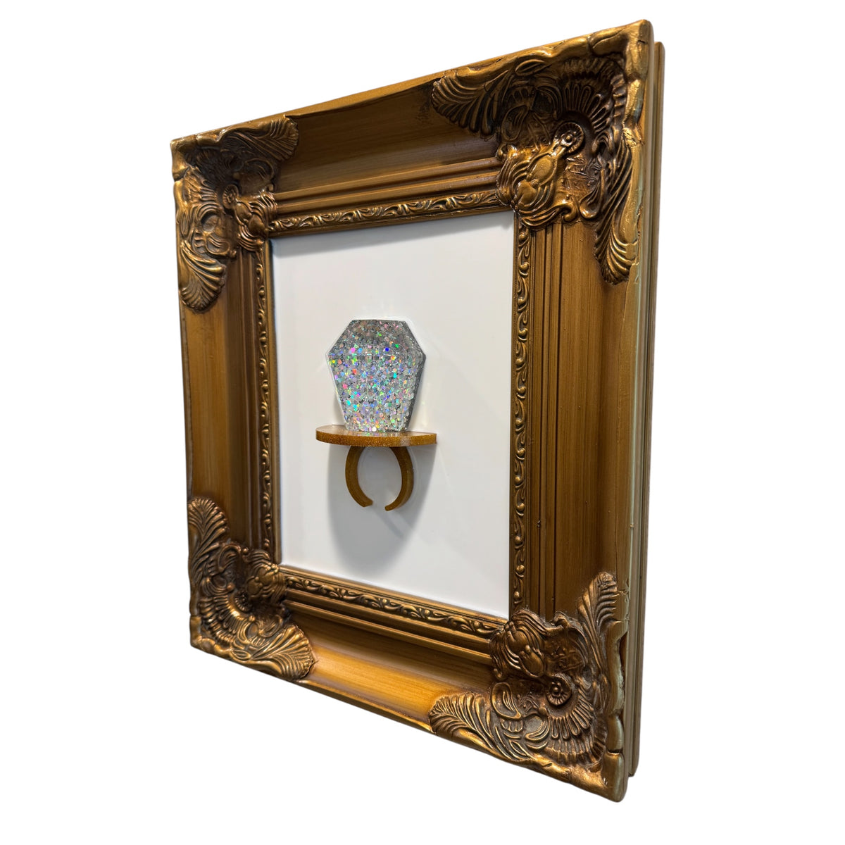 Luxury Gold Ring Candy Resin Wall Art - One-of-One Antique Frame