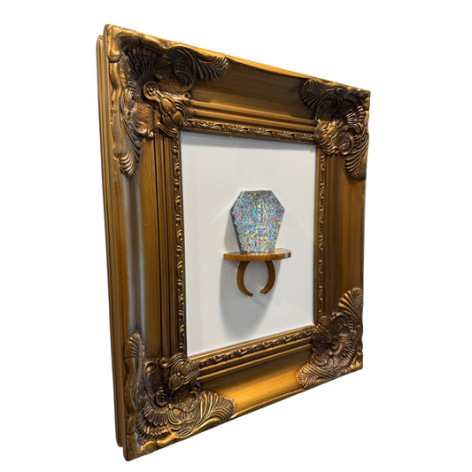 Luxury Gold Ring Candy Resin Wall Art - One-of-One Antique Frame