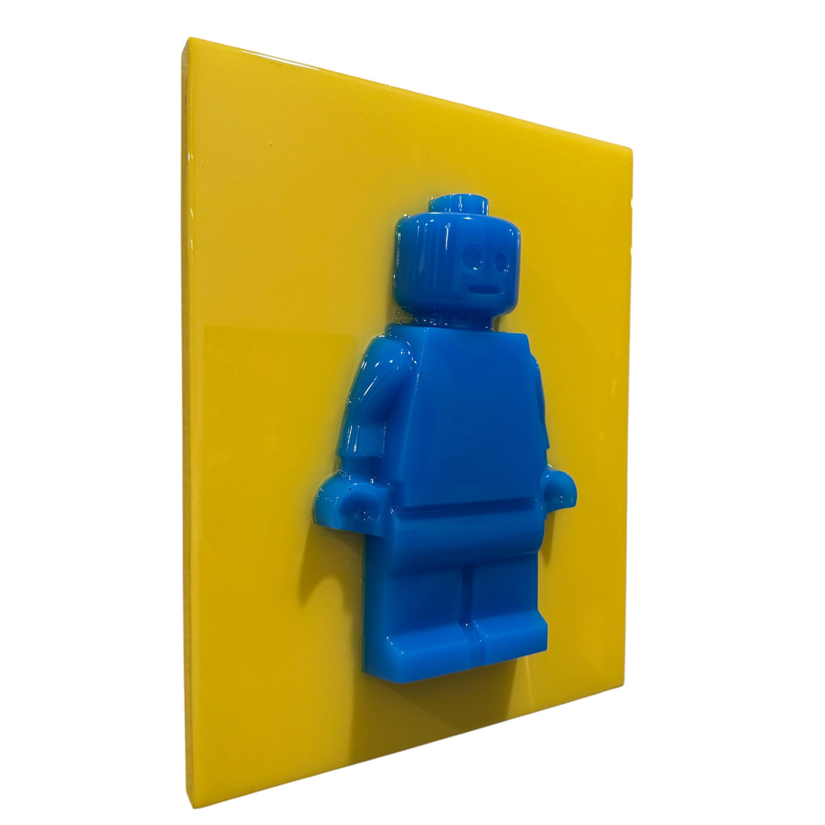 3D Blue Robot Resin Wall Art