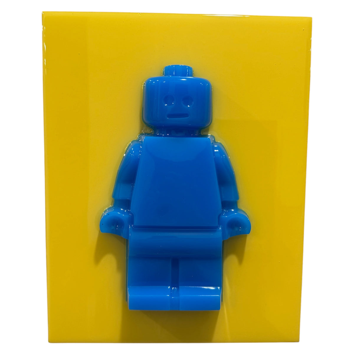 3D Blue Robot Resin Wall Art