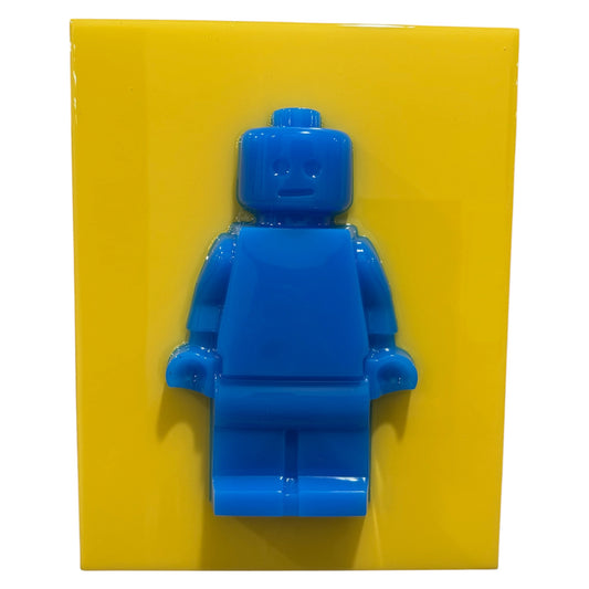 3D Blue Robot Resin Wall Art
