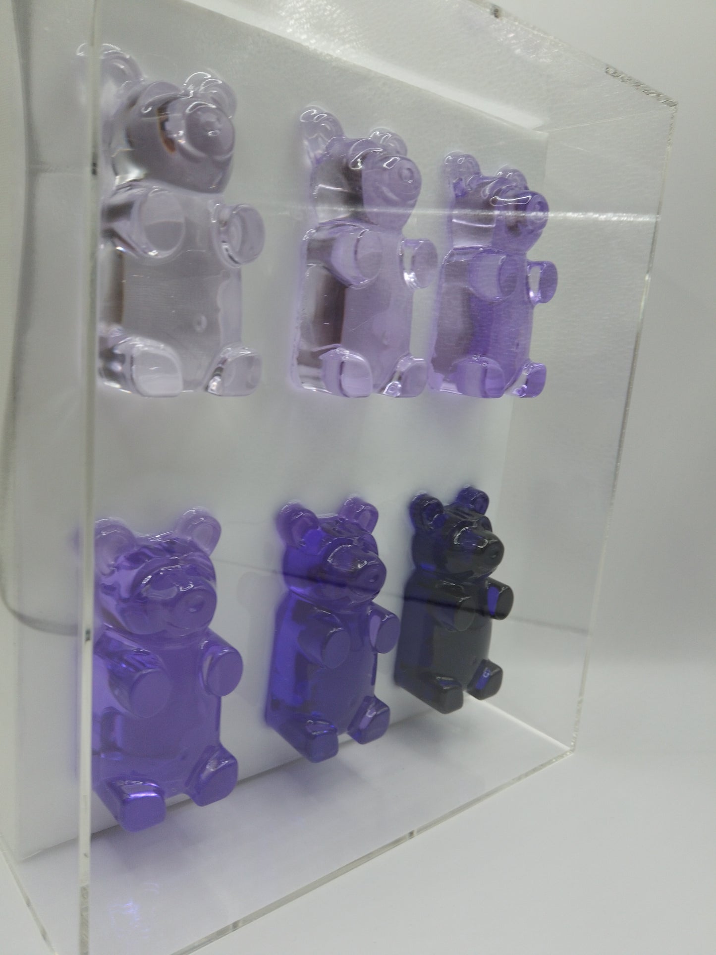Purple Ombre Bears In Shadow Box