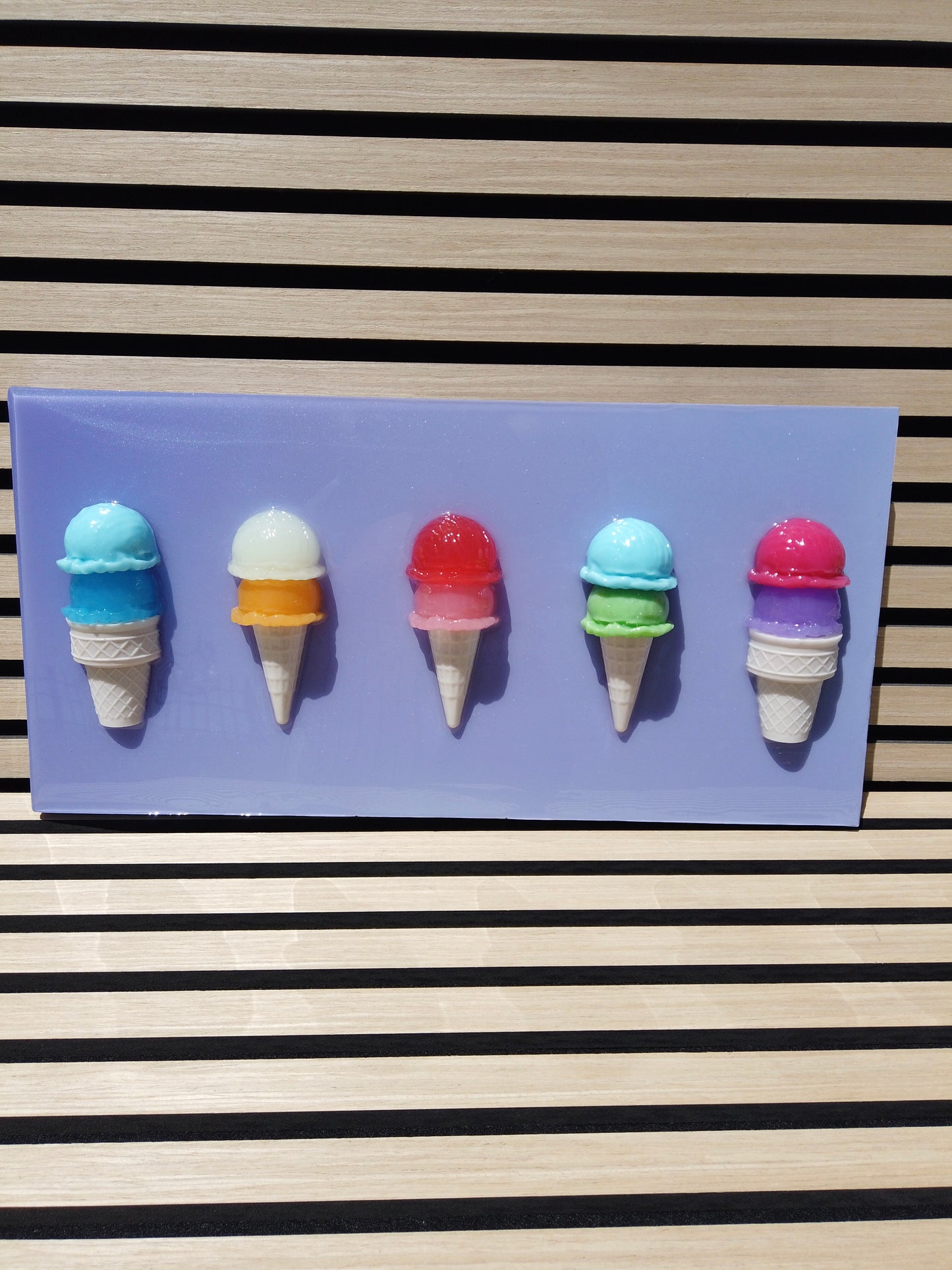 5 Ice Cream Cones, Pastel Panel