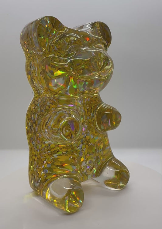 6 Inch Gold Glitter Gummy Bear