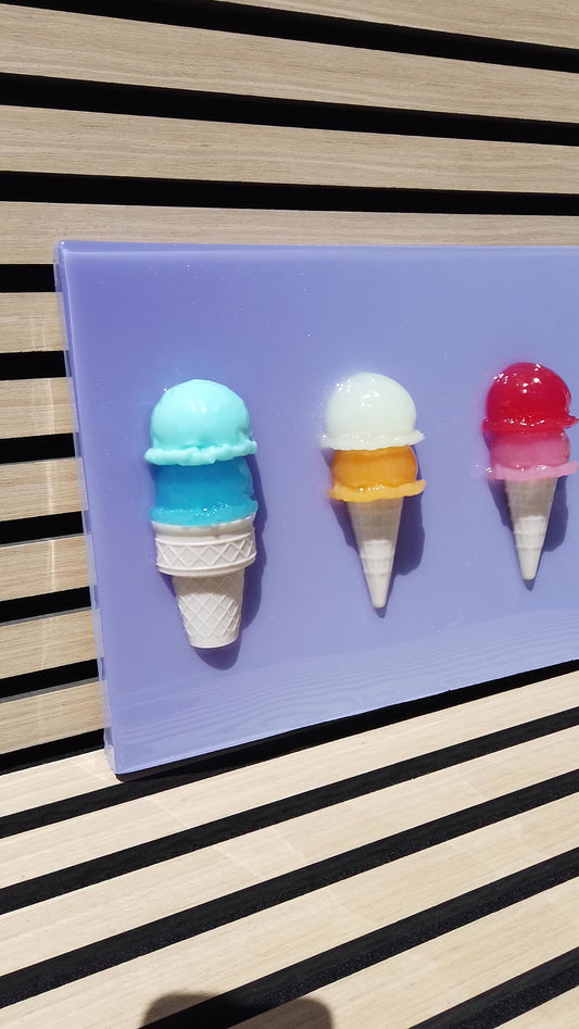 5 Ice Cream Cones, Pastel Panel